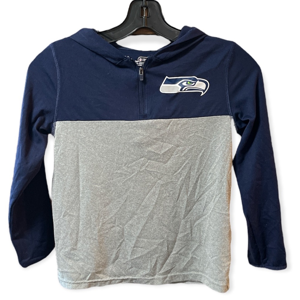 Under Armour x NFL Youth Seahawks Hooded Long Sleeve Tee, Size YSM.